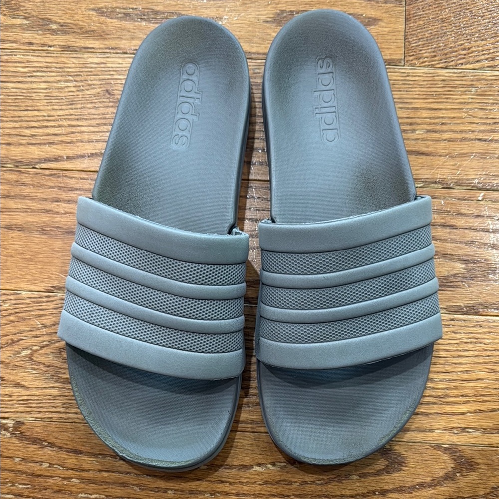 Adidas Gray Slide Sandals